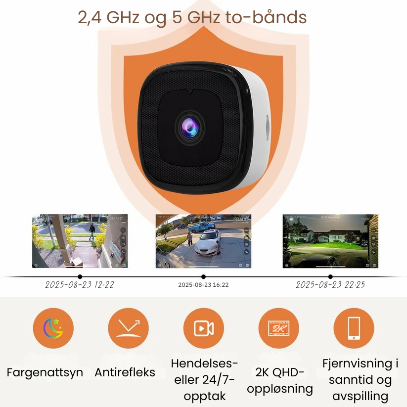 Pixer™3MP 2K vinduskamera – To-bånds WiFi innendørs sikkerhet