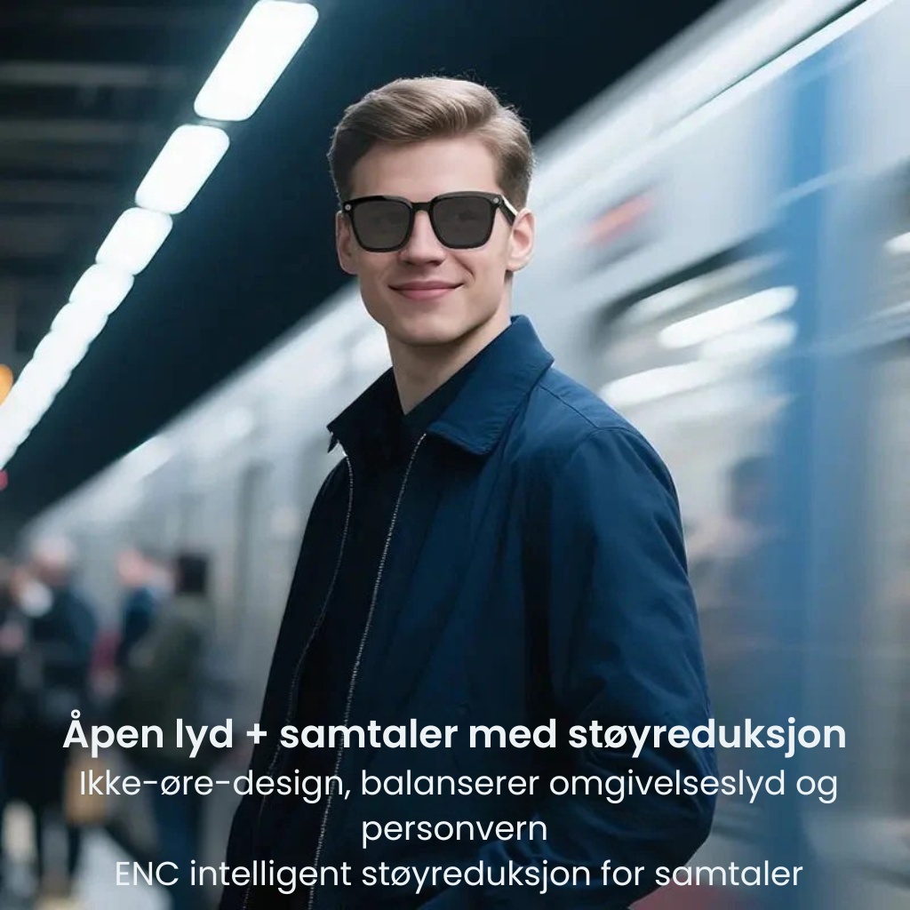 Smarte AI-kamera-briller med 8MP fotokromatiske linser