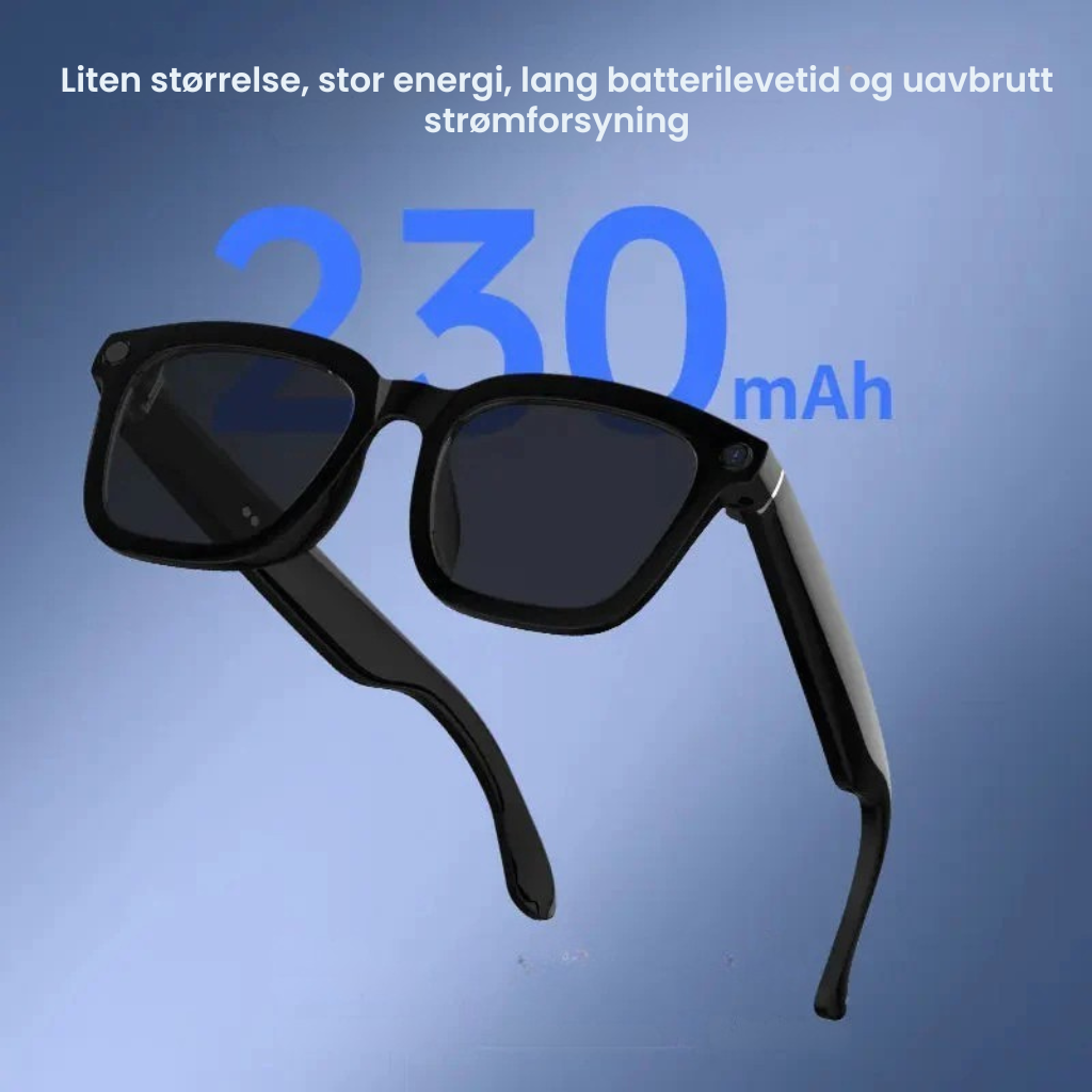 Smarte AI-kamera-briller med 8MP fotokromatiske linser