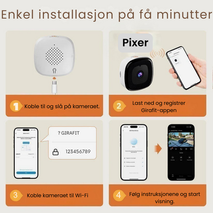 Pixer™3MP 2K vinduskamera – To-bånds WiFi innendørs sikkerhet