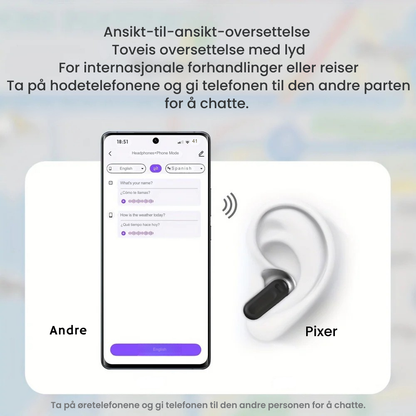 AI-oversettende trådløse ørepropper med støyreduksjon