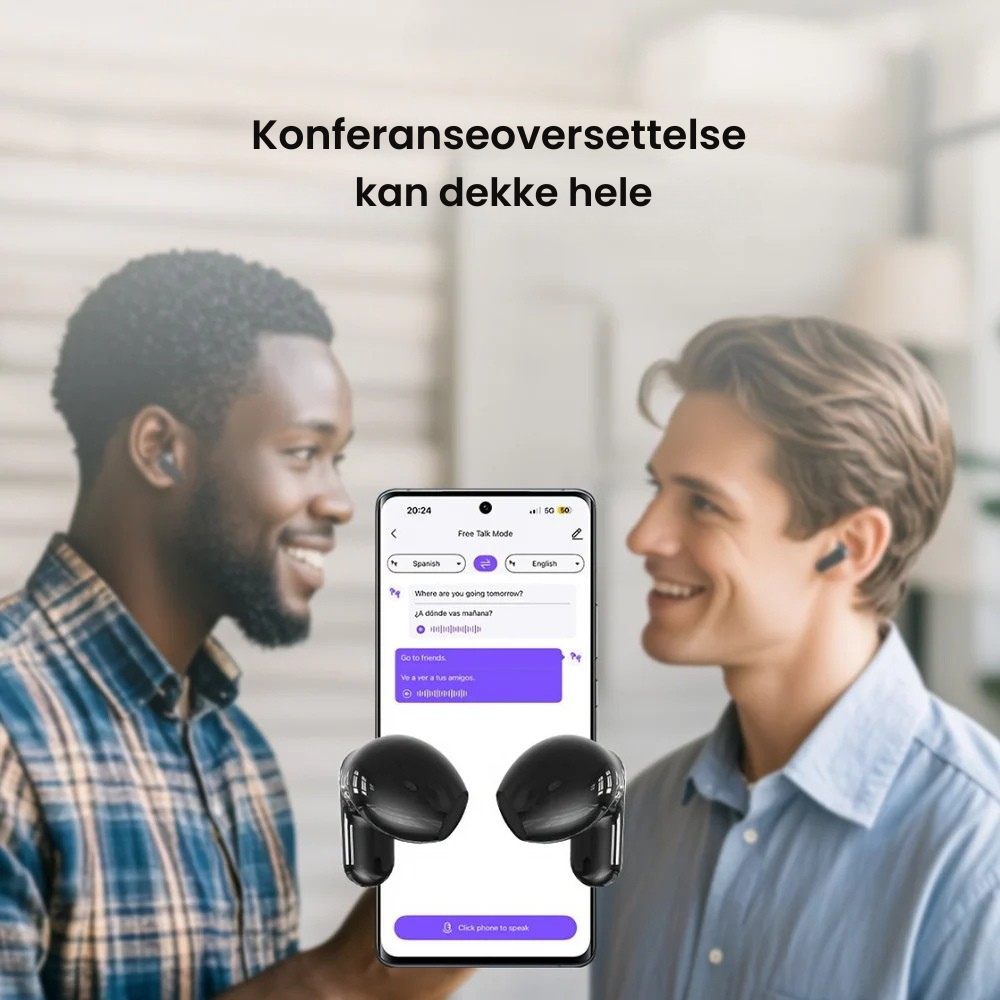 AI-oversettende trådløse ørepropper med støyreduksjon