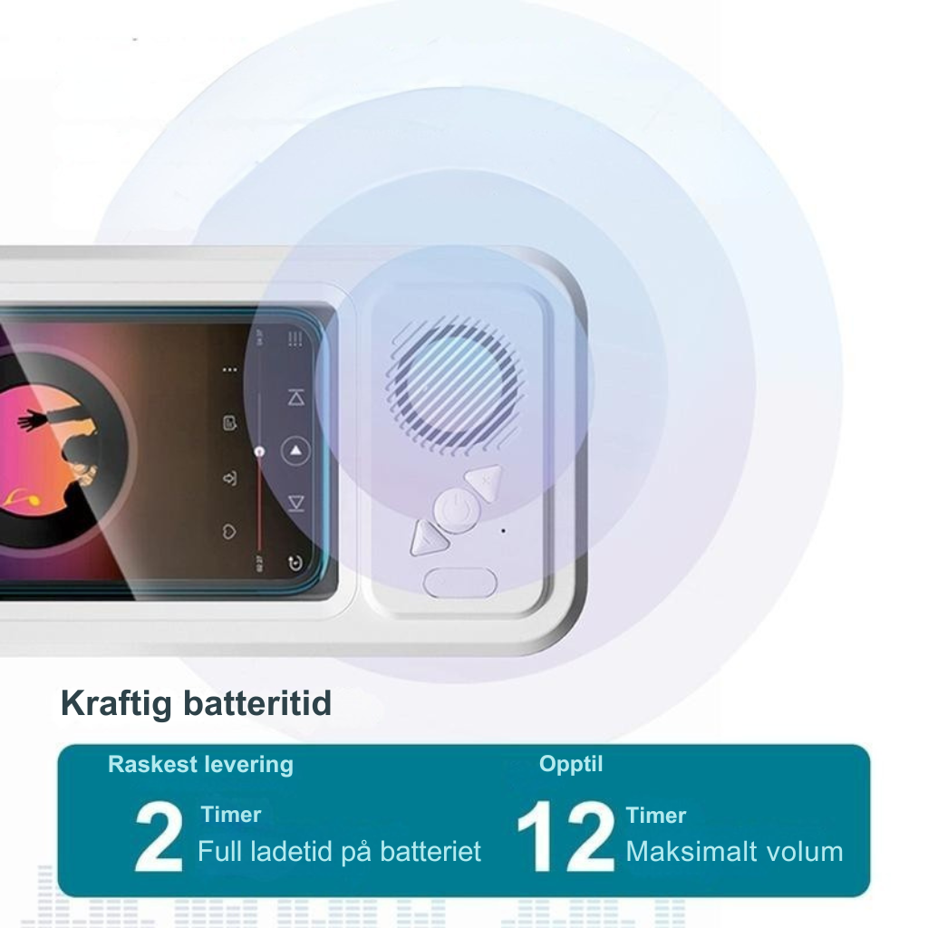 Vanntett Mobilholder med Høyttaler for Bad