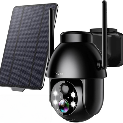 Pixer™Kraftig 1080P HD solcelle Wi-Fi sikkerhetskamera med spotlight